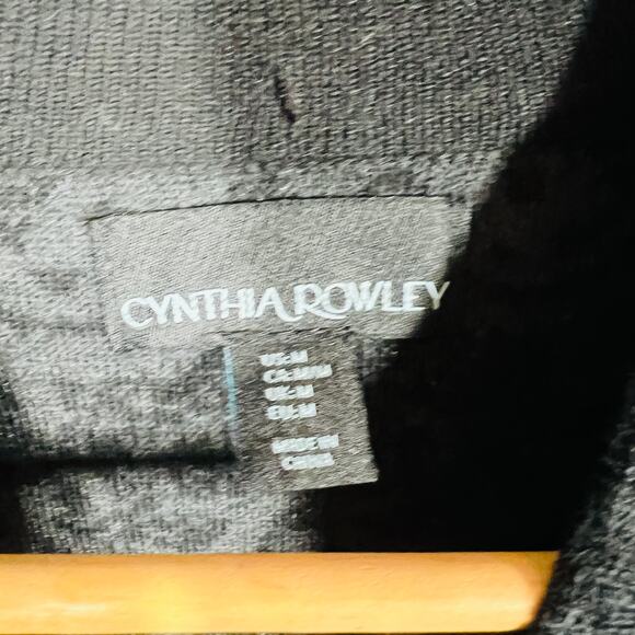 Cynthia Rowley Knit Mock Neck Sheath Dress Long Sleeve Jacquard Black - M - Picture 5 of 5